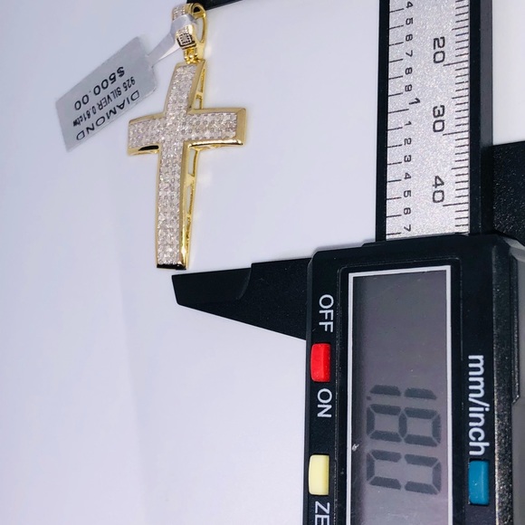 Natural Real Diamond Cross pendant NOT CZ! Comes w/ authenticity card! huge sale - Picture 6 of 12